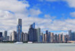 Chicago skyline featuring modern downtown office buildings