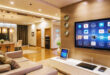 Sleek modern smart home luxury estate exterior showcasing innovative design