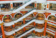 An aerial view showcasing the vast scale of the biggest shopping mall of the world, highlighting its extensive Gross Leasable Area.