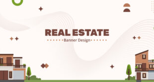 A composite image showcasing diverse real estate banner design types, including physical yard signs in a US neighborhood and digital online advertisements, highlighting their broad marketing reach.