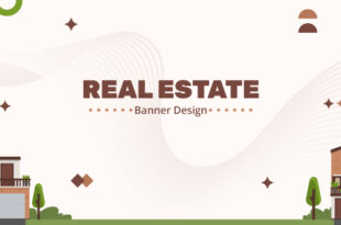 A composite image showcasing diverse real estate banner design types, including physical yard signs in a US neighborhood and digital online advertisements, highlighting their broad marketing reach.