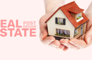 A vibrant collection of diverse real estate post design examples displayed on a smartphone screen, showcasing engaging property listings and informational graphics on social media.